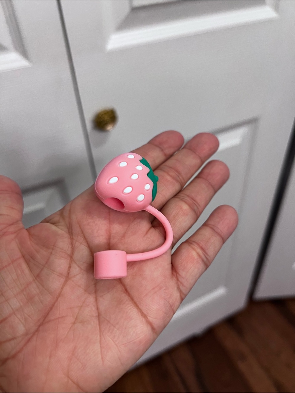 Pink Strawberry Silicone straw cover